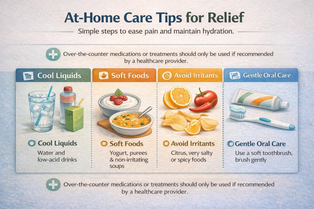 παιδί με άφθες που πίνει νερό για να μειώσει τον ερεθισμό στο στόμα